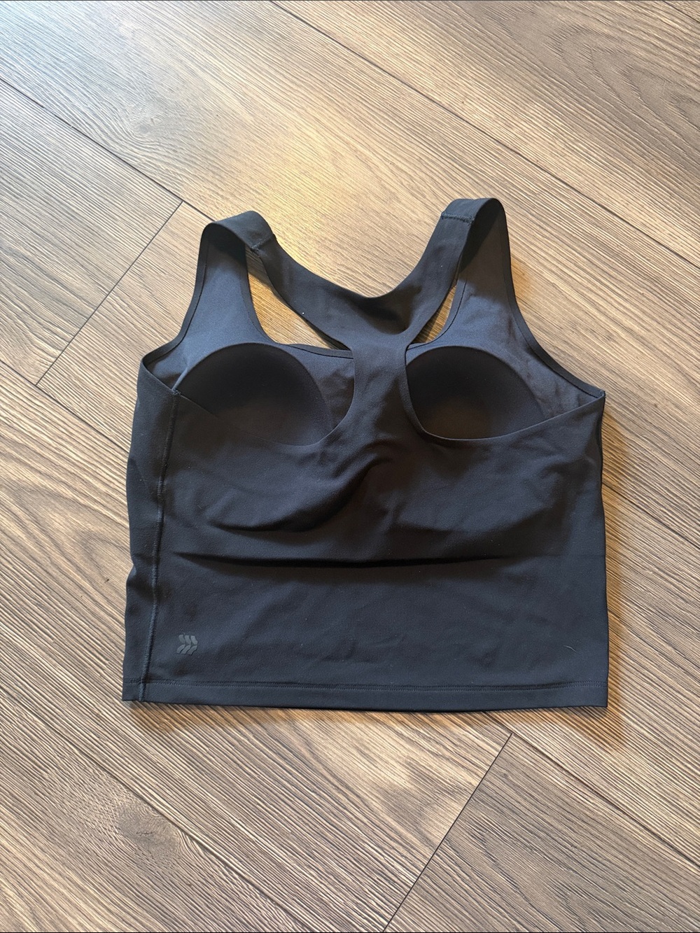 All In Motion Black Racerback Longline Bra / Cropped Tank - Picture 2 of 5